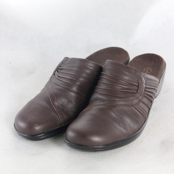 Clarks Shoes - CLARKS Bendables Cordovan Leather Slip On Clogs